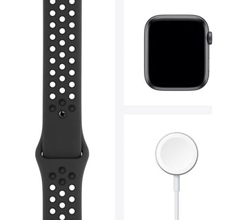 APPLE Watch Series 6 GPS - Space Grey Aluminum with Black Nike Sports Band, 44mm - Acceptable (SCREEN POOR)
